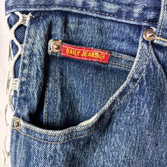 Vintage 90s Anti-Basic Daily Jeans Size 9/10 Women High Waist Net Side Y2K - Picture 5 of 9